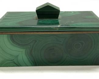 Malachite Stone Lidded Trinkey keepsake Box
