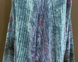 Cynthia Krause Blue Chenille Cardigan Sweater
