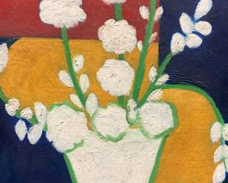 H.Atlas Signed Acrylic Still Life On Canvas Board
