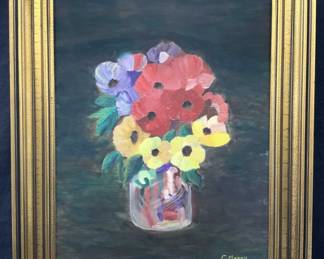 C.Marks Signed Still Life Oil Painting
