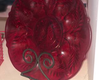 Red Plate on a decor stand
