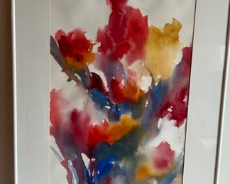 Original J LETHERT Abstract Watercolor Painting 