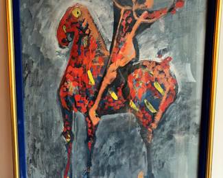 RED HORSE & RIDER Marino Marini Framed Art Print 