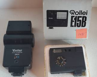 Vintage Rollei E15B & Vivitar Camera Flashes