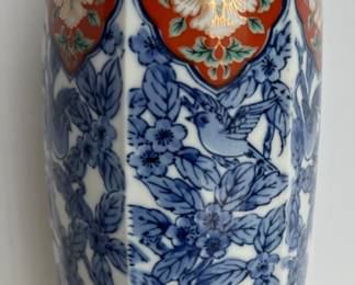 Takahashi Imari Porcelain Six Sided VASE Japanese