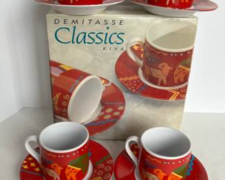 RIVIERA VAN BEERS Signature Demitasse Set of 4 NOS