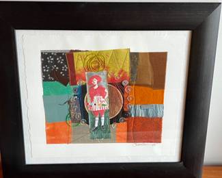 Original Signed Art Mixed Media - Buttons & Fabric