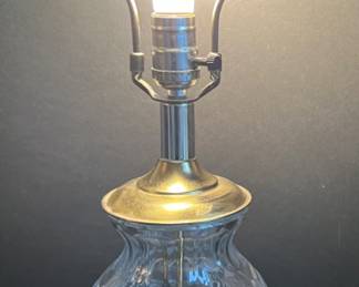 Vintage Waterford Crystal Lamp Brass Accents