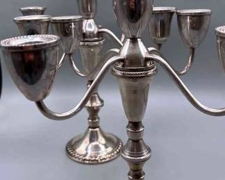 Duchin Creations Gadroon Sterling Weighted Canalabras