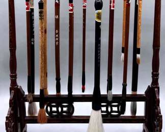 Hand Carved Calligraphy Sumi Brush Hanger