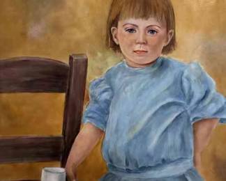 Original Porcelain Child Painting