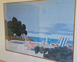 Large Framed Beach Scene