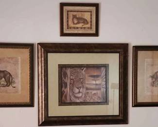 Four Framed Tiger Prints 