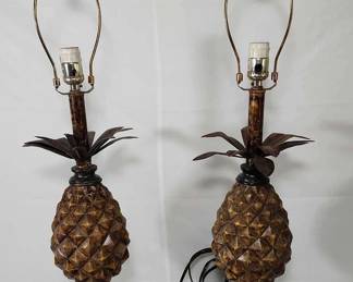 Pair Of Pineapple Table Lamps