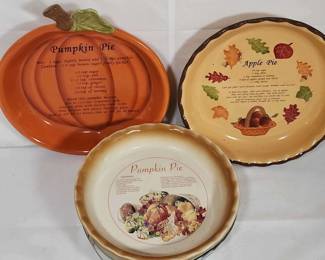 Three Pie Dishes W Pumpkin Apple Pie Recipes