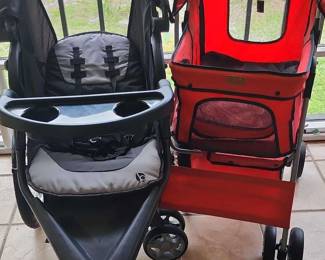 Two Pet Strollers for the Fur Babies