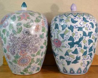 Chinese Flowered Urns