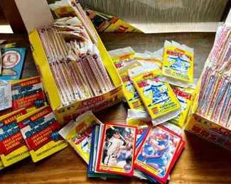 1990, MLB, Opened Packs Of Cards, 2 Boxes, w 22 1987 Fleer Opened Packs 