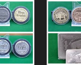 Assorted Collectible Coins Disney  Mt. Rushmore, One Titanium Bullion  One Nickel Bullion