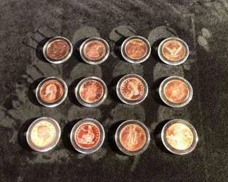 One Dozen Copper Dollars
