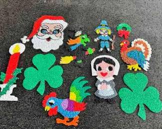 Vintage Melted Plastic Popcorn Lot 3 