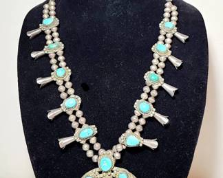 Sterling Silver Squash Blossom Necklace