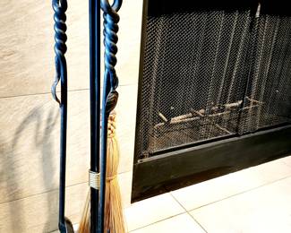 Wrought Iron Fireplace Tool Set $95 or bid #21