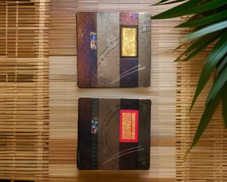 Pair Fused Glass Art by Portland artist TOM MCQUAID $89 or bid #49