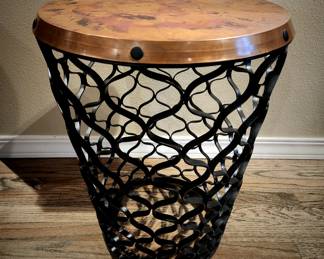 Round Copper Top Side Table bid #26