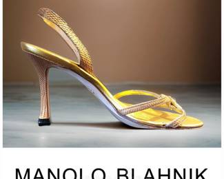 MANOLO BLAHNIK Gold size 36 (US-5) $95 or bid# 83