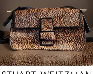 Faux Leopard Fur Purse by Stuart Weitzman $125 or bid #4