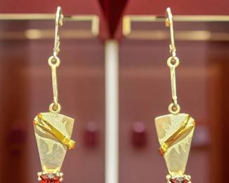 Sterling 22k Garnet earrings by KEN & BARBARA NEWMAN $120 or bid #62