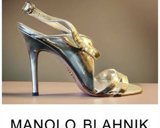 MANOLO BLAHNIK Silver size 36.5 (US-6) $65 or bid# 82