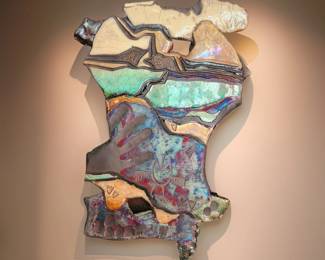 1996 RAKU wall Sculpture by MICHAEL GWINUP $275 or bid #40