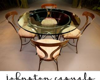Modern Steel & Glass Dinette by JOHNSTON CASUALS FURNITURE, made in the USA $45 or bid #46