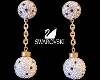 Vintage Swarovski Crystal Ball Drop Earrings bid #1