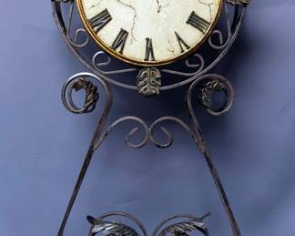 Metal Framed Battery Operated Wall Clock, 29" x 12" x 3"