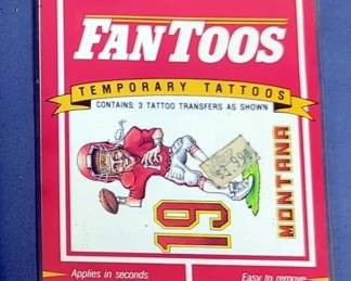 Kansas City Chiefs #19 Joe Montana Plaque, 6" x 4.5" And Fantoos Joe Montana Temporary Tattoos, Qty 2