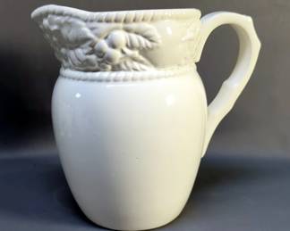 Vintage Milk Glass Hobnail 8" Pitcher With Goblets Qty 4, Creamer, Sugar, And White Glass 8" Pitcher
