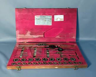 Magna 58Pc Mechanic's High Speed Steel Tap And Die Set, Model 96502, In Wood Case