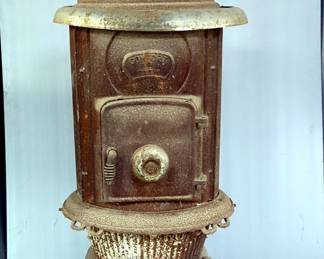 Vintage Comfort Stove Metal Wood Burning Stove, 54" x 20" Diameter