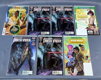 Star Wars Comic Book Assortment Including Darth Vader #1, Darth Vader #3, And High Republic, Total Qty 7