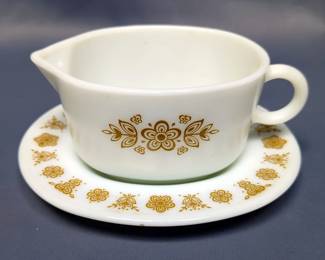 Vintage Corelle Dishware Set Including Dinner Plates, Dessert Plates, Teacups, Saucers, Gravy Boat And More