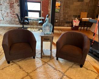 Set of 2 barrel chairs $60 each 