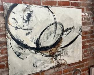 Abstract Circle Canvas Art 
3’ 2” x 27” 

$40 OBO