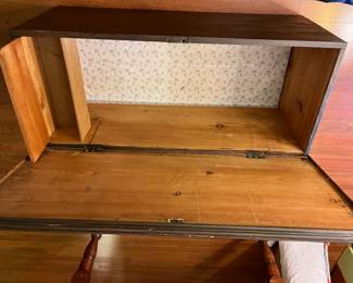 Interior of pine chest 