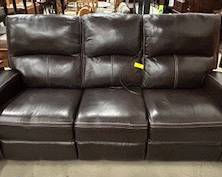 Dark Brown Leather Theater Sofa