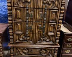 5 Piece set - Armoir, Long Dresser, Night stand, Mirror and head board