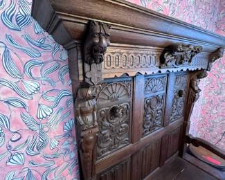 Antique German Renaissance Hall Bench
