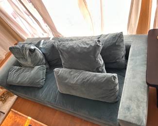 West Elm Harmony Velvet Sofa Contemporary Modern Couch 
